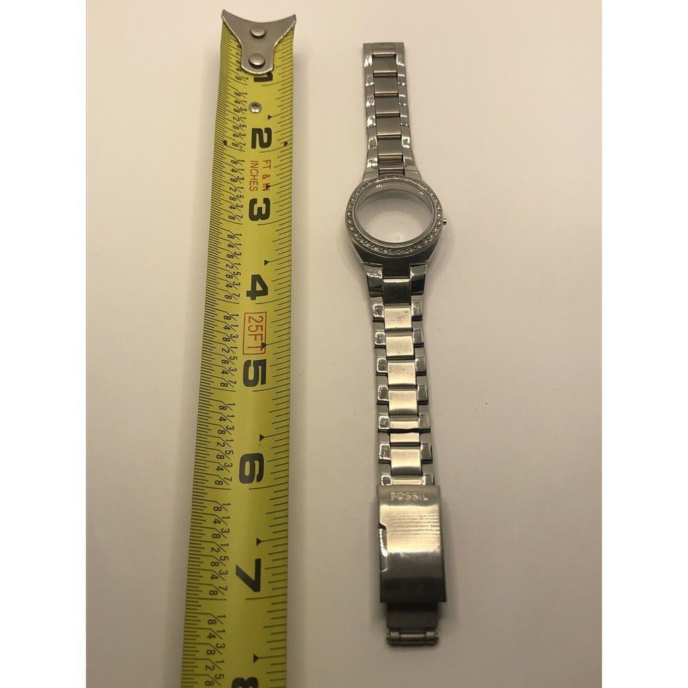 Fossil Watch Parts Case 28mm Crystal 14mm Silver Tone GY229